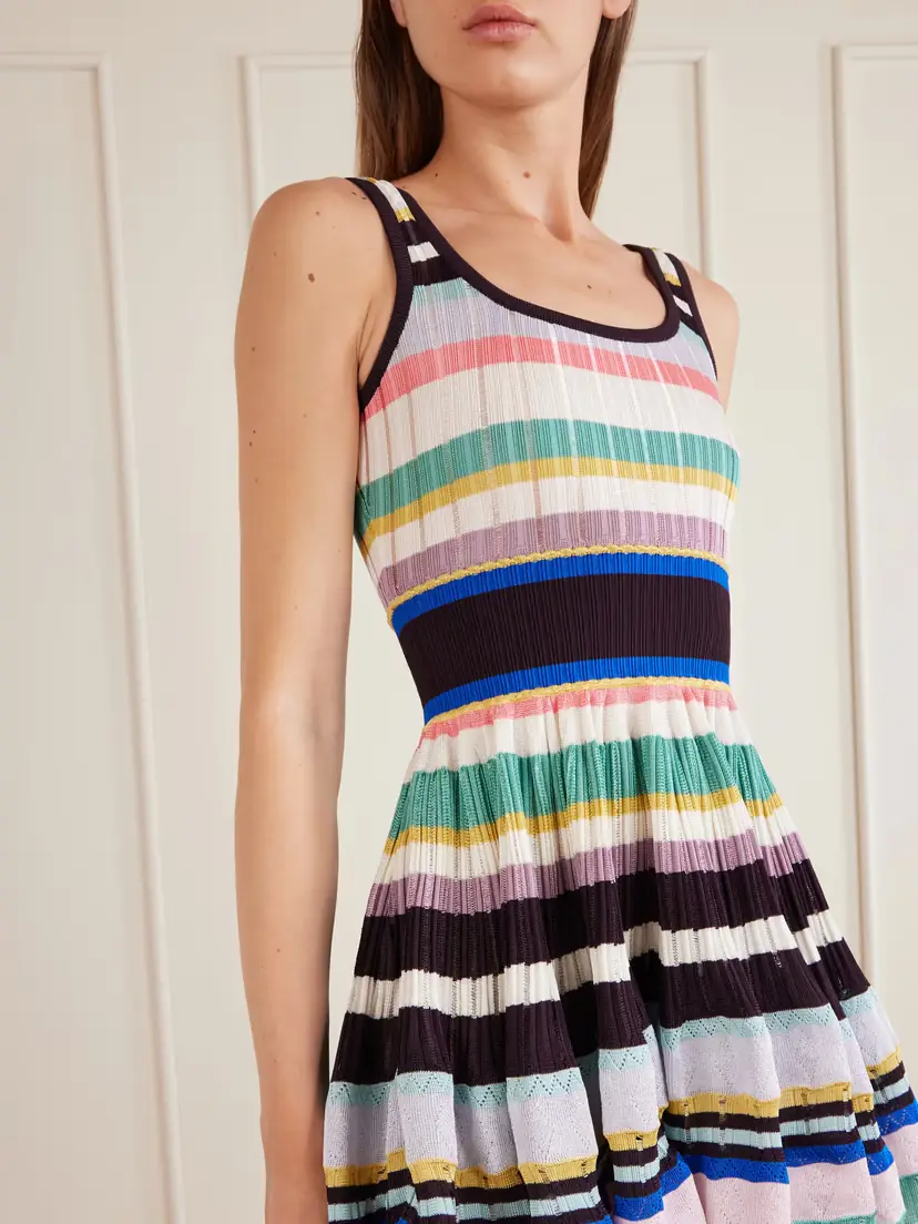 Alaïa Tiered Pointelle-knit Mini Dress | Thumbnail 4