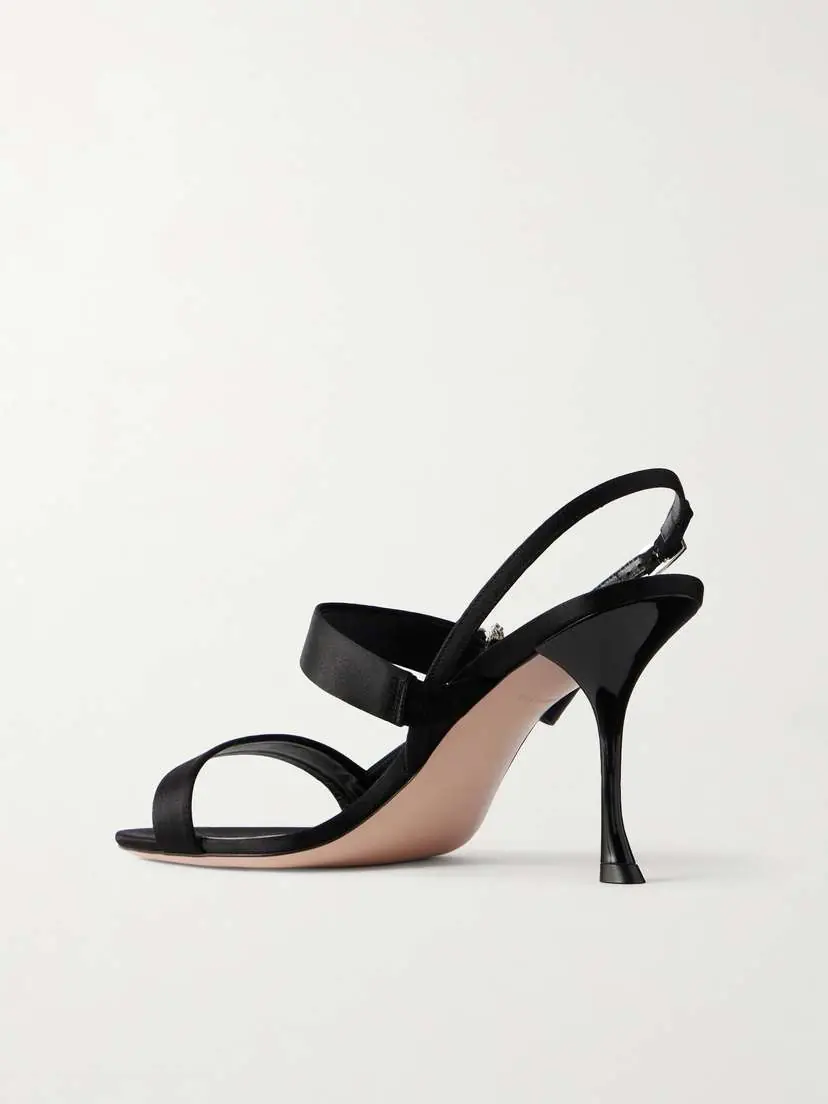 Roger Vivier Mini Bouquet 85 Crystal-embellished Satin Sandals | Thumbnail 3 Roger Vivier Mini Bouquet 85 Crystal-embellished Satin Sandals | Thumbnail 3