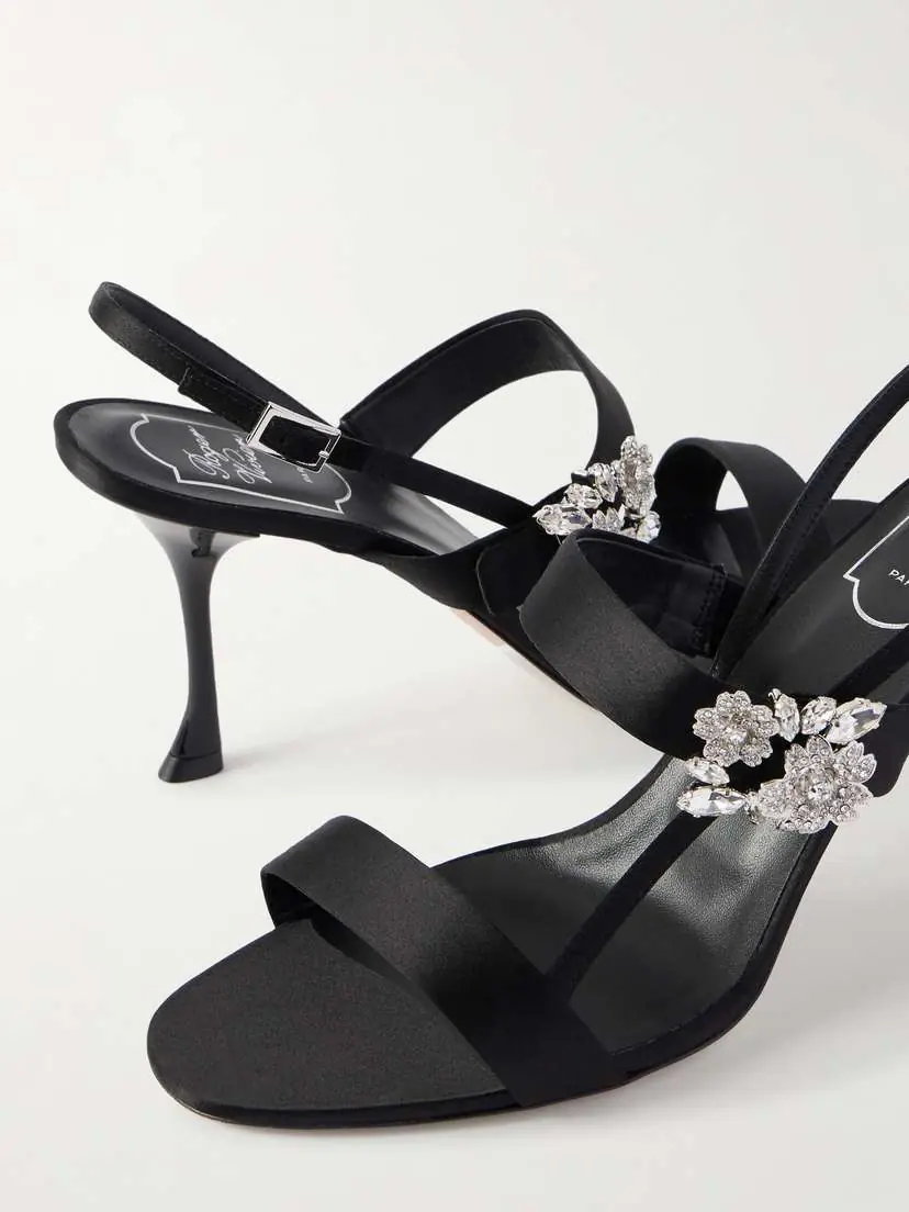Roger Vivier Mini Bouquet 85 Crystal-embellished Satin Sandals | Thumbnail 5 Roger Vivier Mini Bouquet 85 Crystal-embellished Satin Sandals | Thumbnail 5