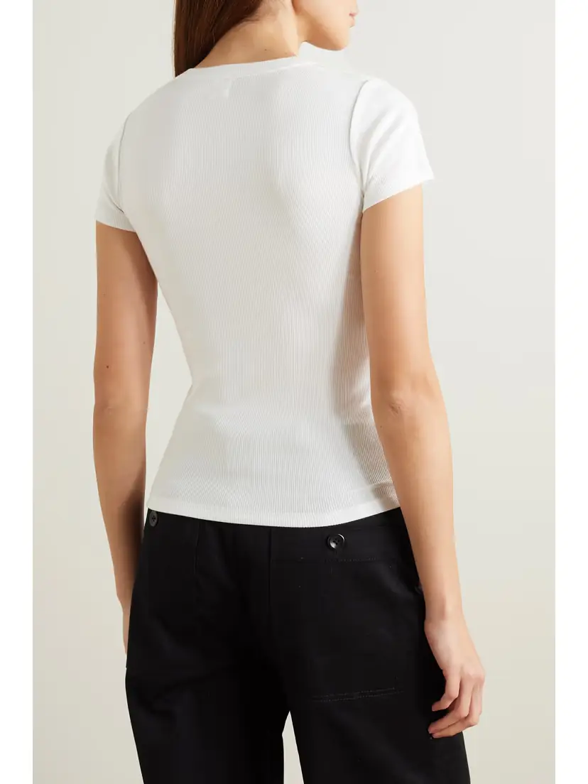 LESET Kelly Ribbed Stretch-cotton Jersey T-shirt | Thumbnail 3