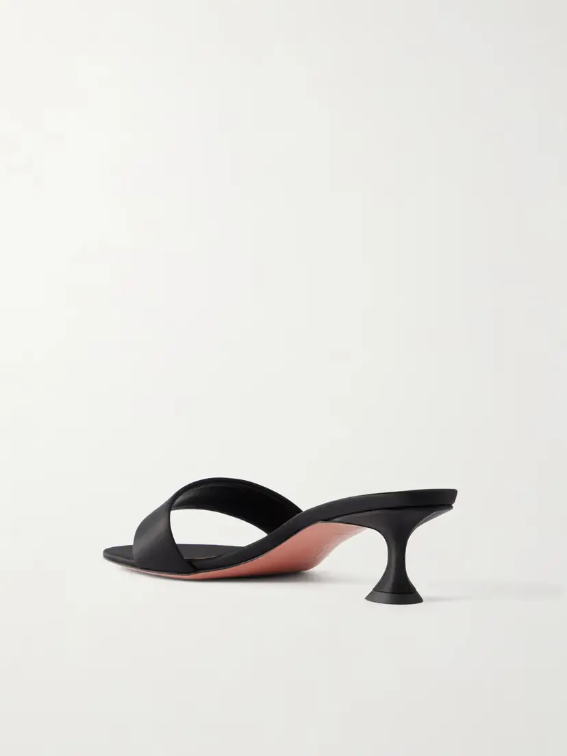 Amina Muaddi Andreea 45 Satin Mules | Thumbnail 3 Amina Muaddi Andreea 45 Satin Mules | Thumbnail 3
