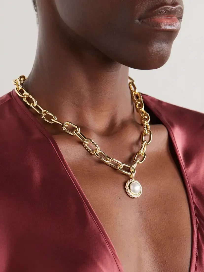 David Yurman 18-karat Gold, Diamond And Pearl Pendant. | Thumbnail 2 David Yurman 18-karat Gold, Diamond And Pearl Pendant. | Thumbnail 2