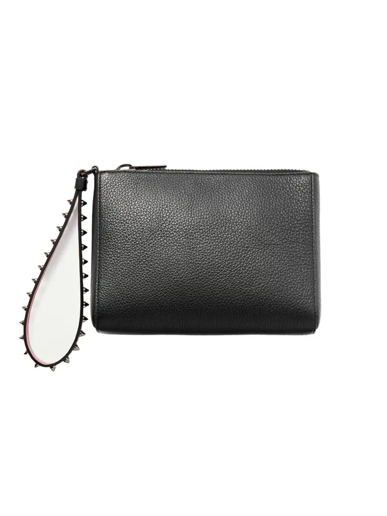 Christian Louboutin Cabata Studded Textured-leather Clutch | Image 1 Christian Louboutin Cabata Studded Textured-leather Clutch | Image 1