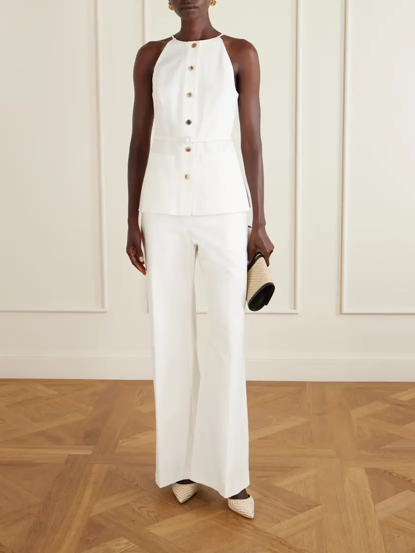 Carolina Herrera Belted Cotton-blend Blouse | Thumbnail 2 Carolina Herrera Belted Cotton-blend Blouse | Thumbnail 2