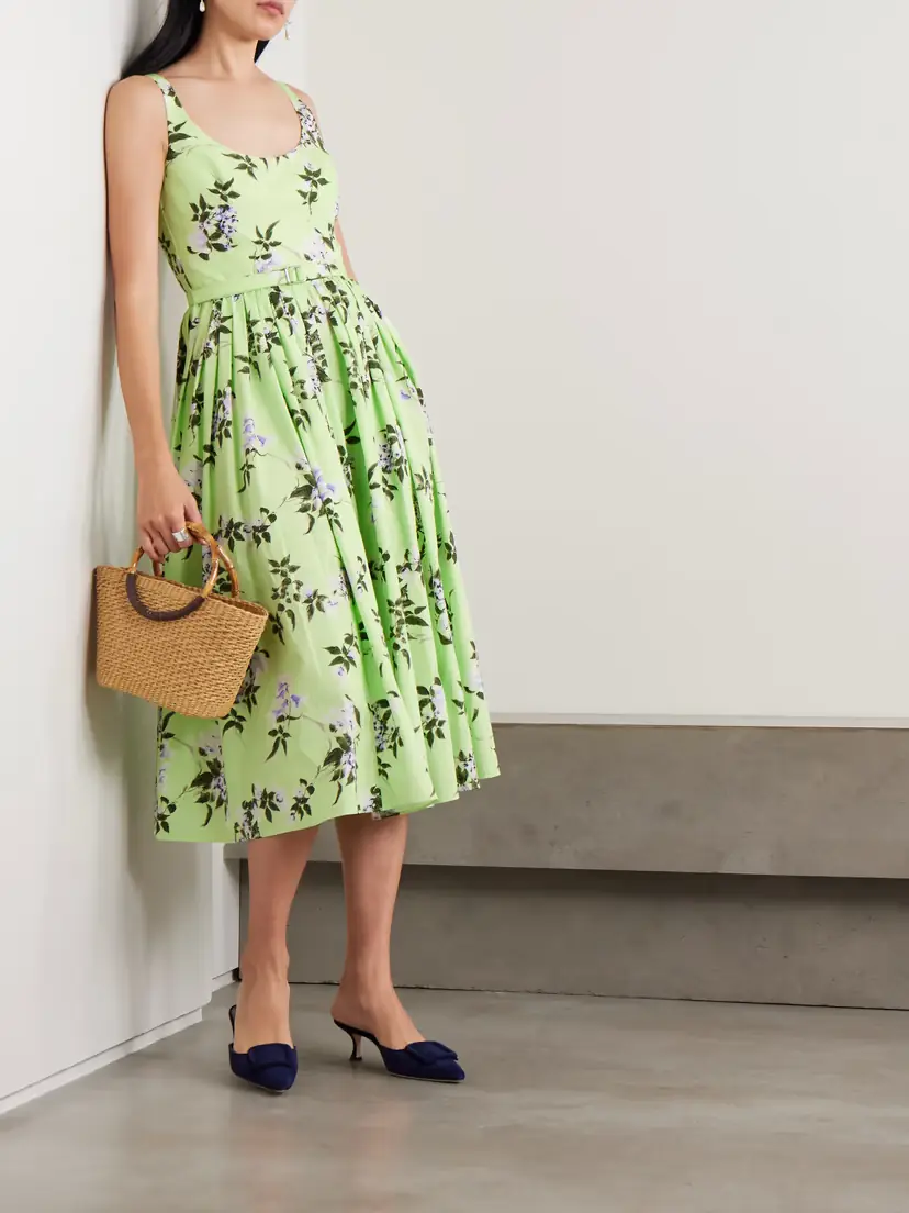 Emilia Wickstead Eglantine Belted Gathered Floral-print Cotton-poplin Midi Dress | Thumbnail 2