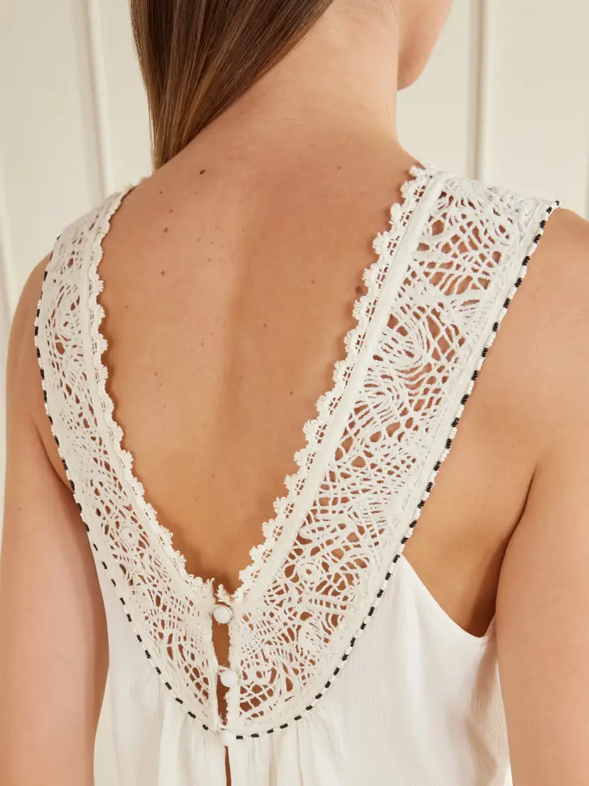 Isabel Marant Nilany Lace-trimmed Silk-crepe Playsuit - Ecru | Thumbnail 5 Isabel Marant Nilany Lace-trimmed Silk-crepe Playsuit - Ecru | Thumbnail 5