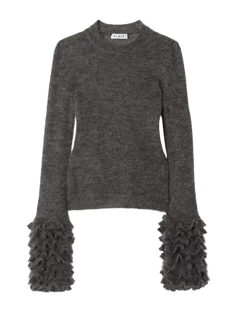 Alaïa Ruched Mohair-blend Sweater | Image 1 Alaïa Ruched Mohair-blend Sweater | Image 1