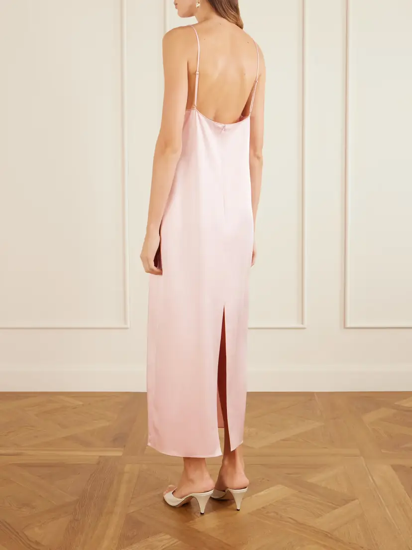 Stella McCartney Lace-trimmed Satin Midi Dress | Thumbnail 3 Stella McCartney Lace-trimmed Satin Midi Dress | Thumbnail 3