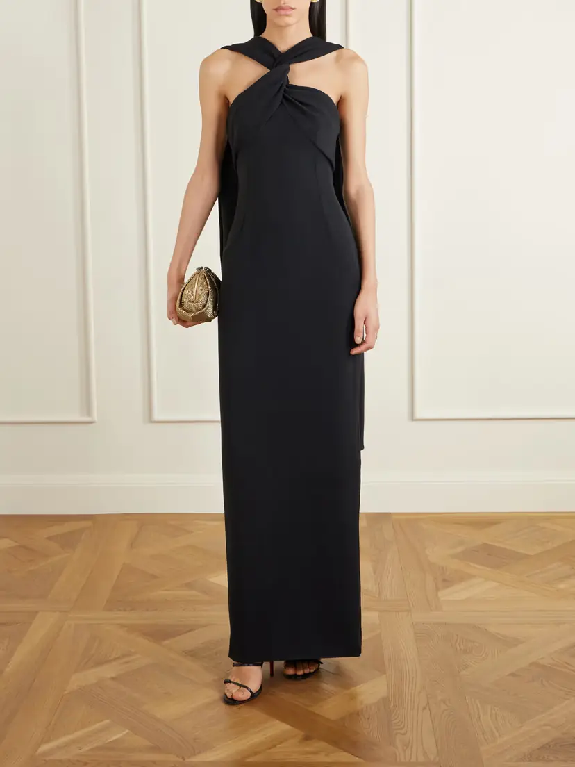 Solace London Rona Twisted Crepe Halterneck Gown | Thumbnail 2 Solace London Rona Twisted Crepe Halterneck Gown | Thumbnail 2