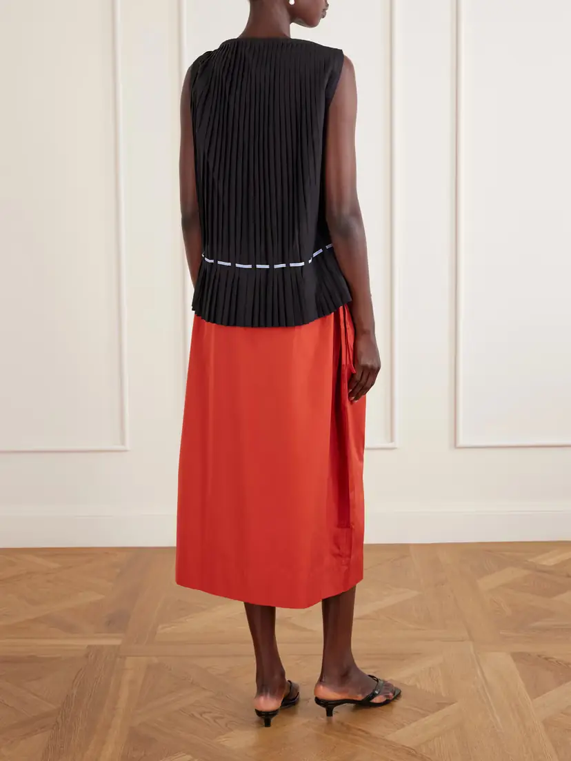 TOTEME Belted Pleated Poplin Blouse | Thumbnail 3 TOTEME Belted Pleated Poplin Blouse | Thumbnail 3