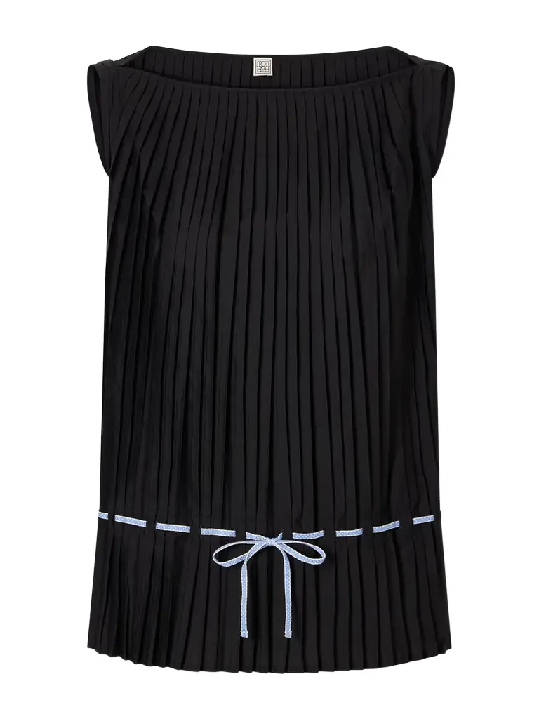TOTEME Belted Pleated Poplin Blouse | Image 1 TOTEME Belted Pleated Poplin Blouse | Image 1