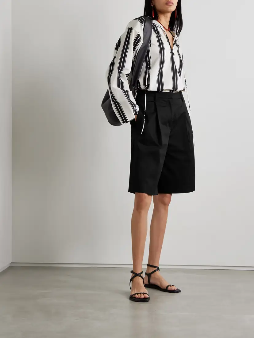 Matteau Pleated Organic Cotton-blend Twill Shorts | Thumbnail 2 Matteau Pleated Organic Cotton-blend Twill Shorts | Thumbnail 2