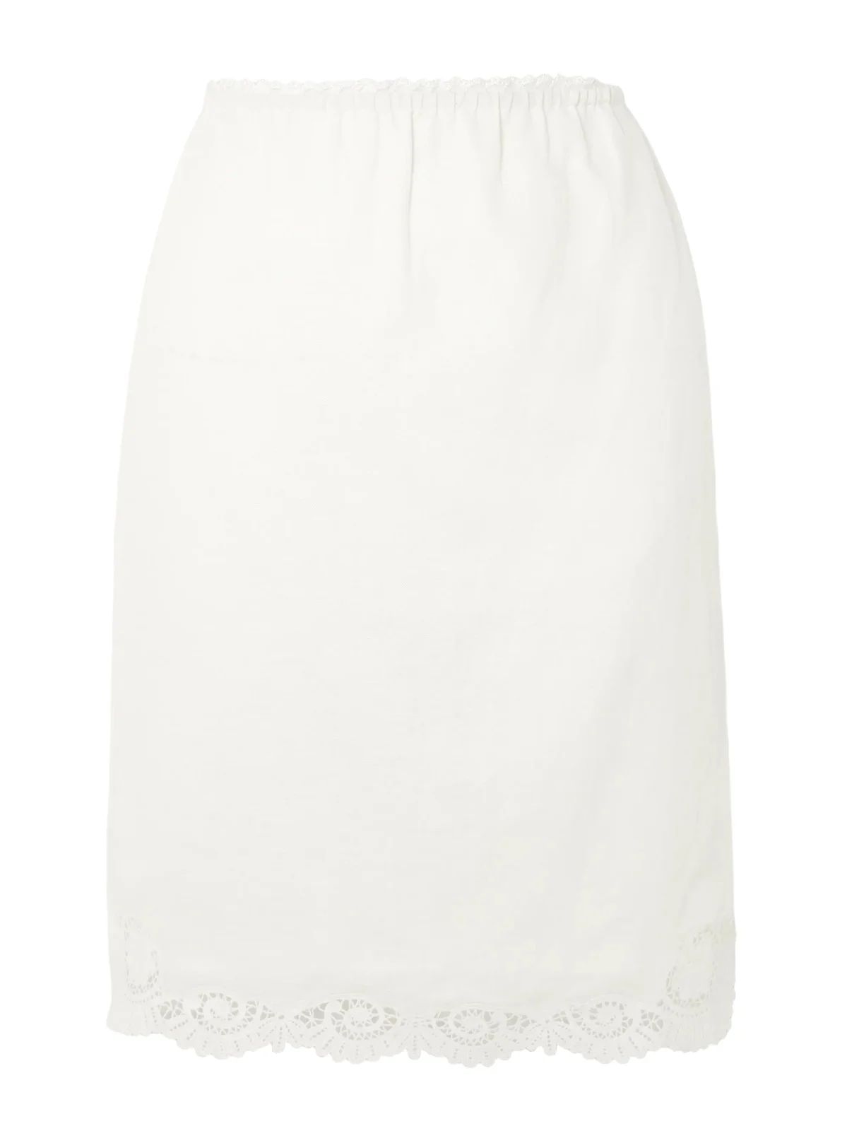 Darya Lace-trimmed Linen And Cotton-blend Midi Skirt Darya Lace-trimmed Linen And Cotton-blend Midi Skirt