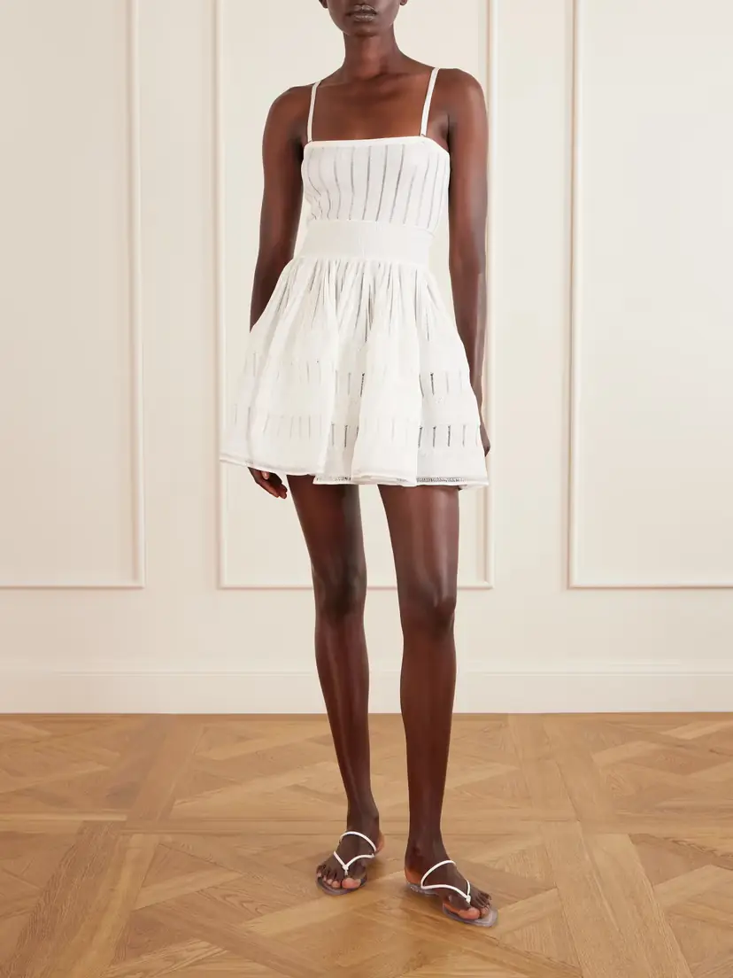 Alaïa Tiered Pointelle-knit Mini Dress | Thumbnail 2 Alaïa Tiered Pointelle-knit Mini Dress | Thumbnail 2