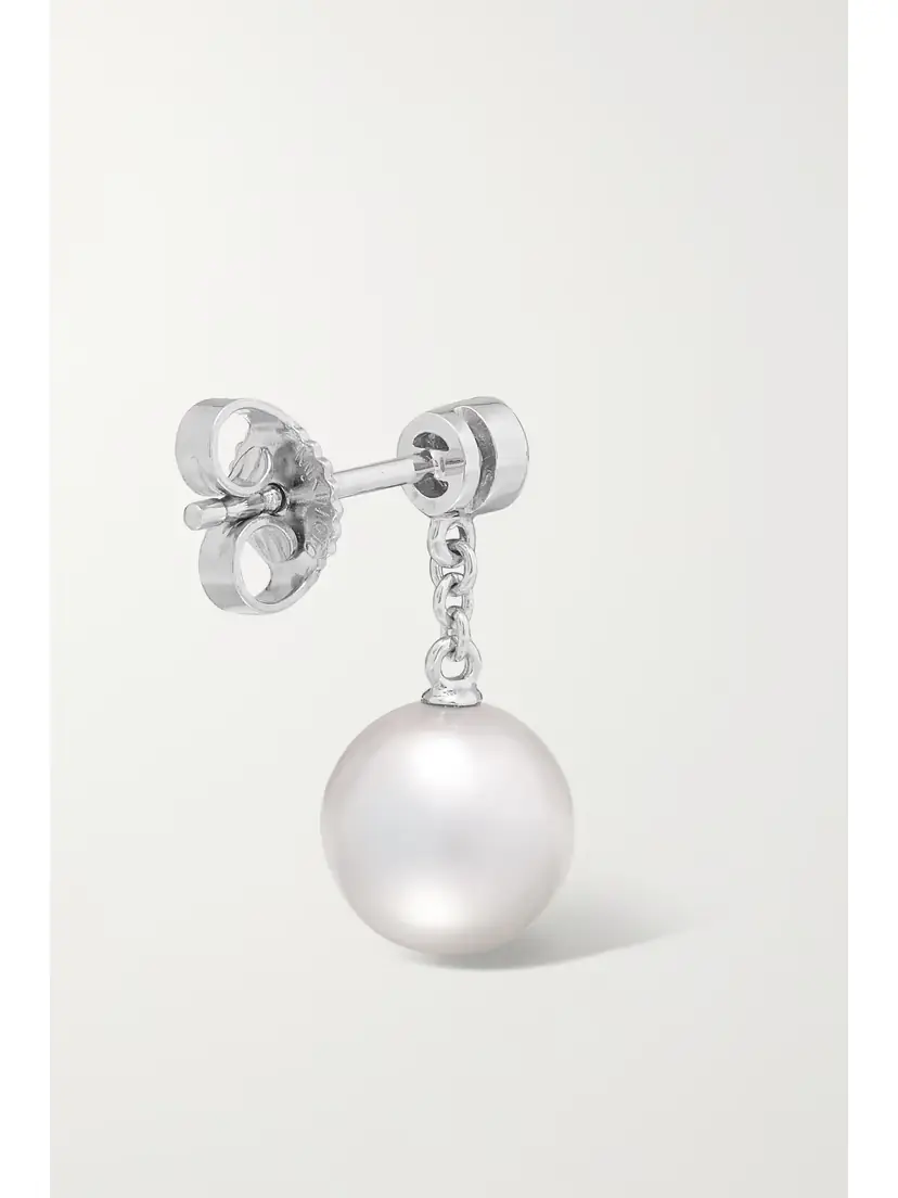 Mikimoto 18-karat White Gold, Pearl And Diamond Earrings | Thumbnail 3 Mikimoto 18-karat White Gold, Pearl And Diamond Earrings | Thumbnail 3