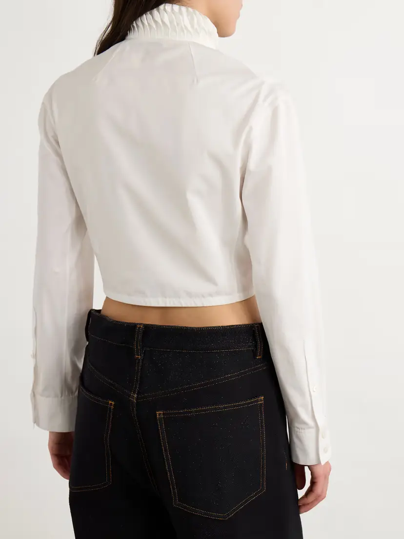 Alaïa Cropped Folded Cotton-poplin Shirt | Thumbnail 3 Alaïa Cropped Folded Cotton-poplin Shirt | Thumbnail 3
