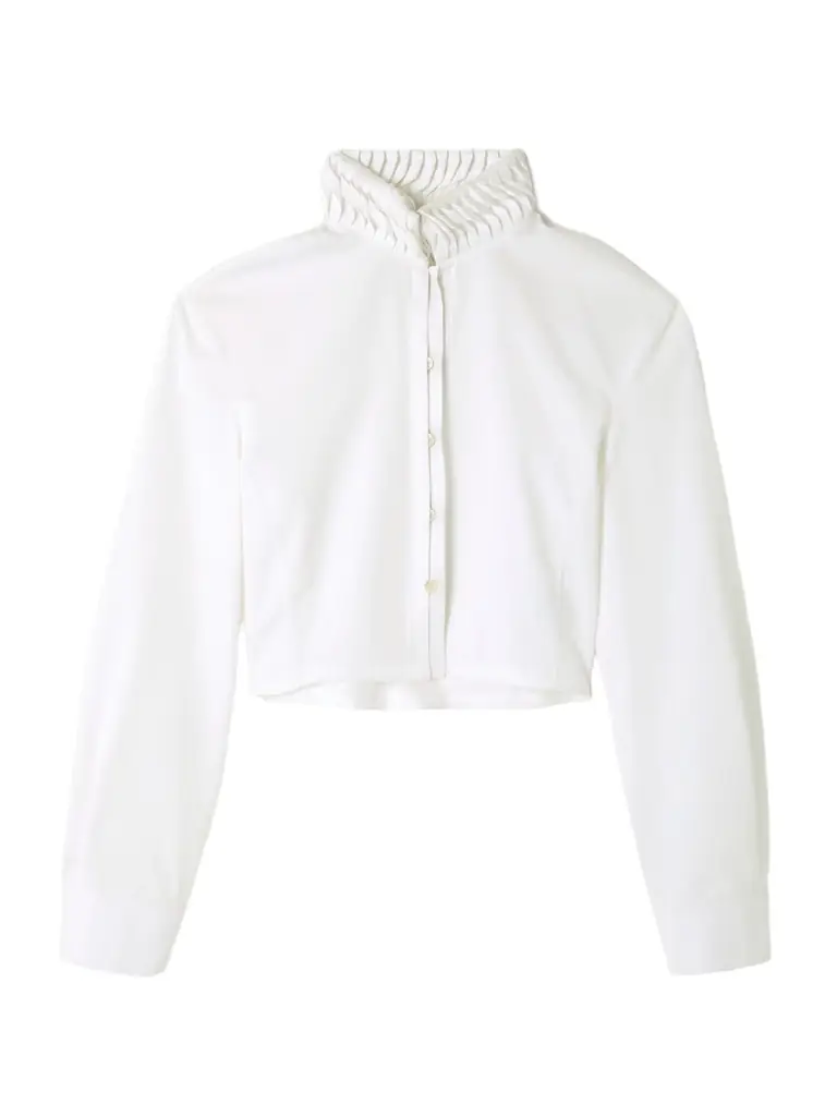 Cropped Folded Cotton-poplin Shirt