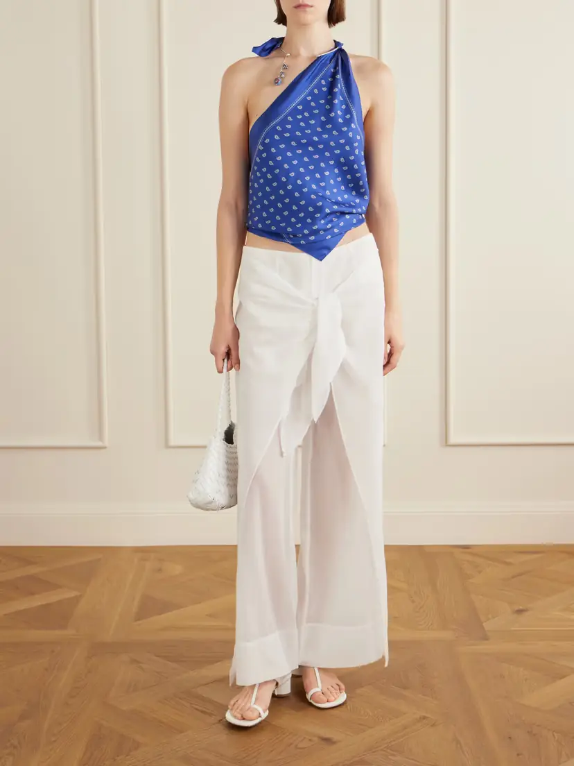 Christopher Esber Porto Tie-detailed Cotton-voile Wide-leg Pants | Thumbnail 2