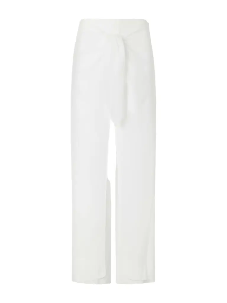 Porto Tie-detailed Cotton-voile Wide-leg Pants Porto Tie-detailed Cotton-voile Wide-leg Pants