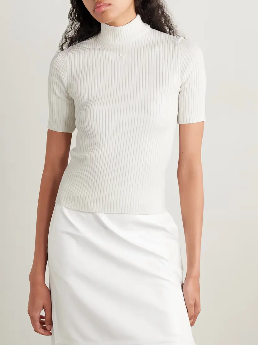 Courrèges Appliquéd Ribbed-knit Top | Thumbnail 3