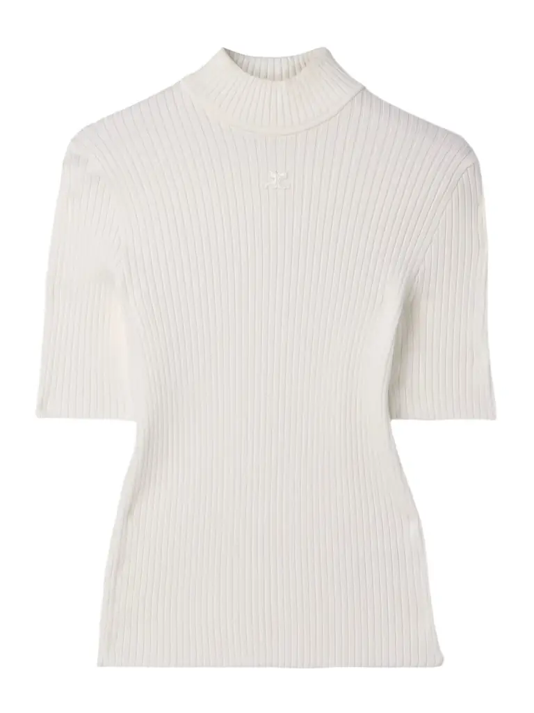 Courrèges Appliquéd Ribbed-knit Top | Image 1 Courrèges Appliquéd Ribbed-knit Top | Image 1