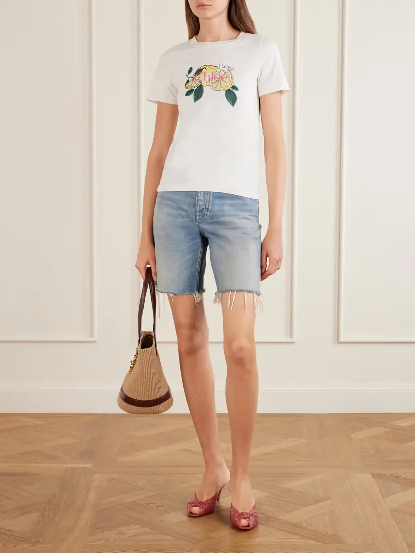 Chloé Frayed Denim Shorts - Light blue | Thumbnail 2 Chloé Frayed Denim Shorts - Light blue | Thumbnail 2