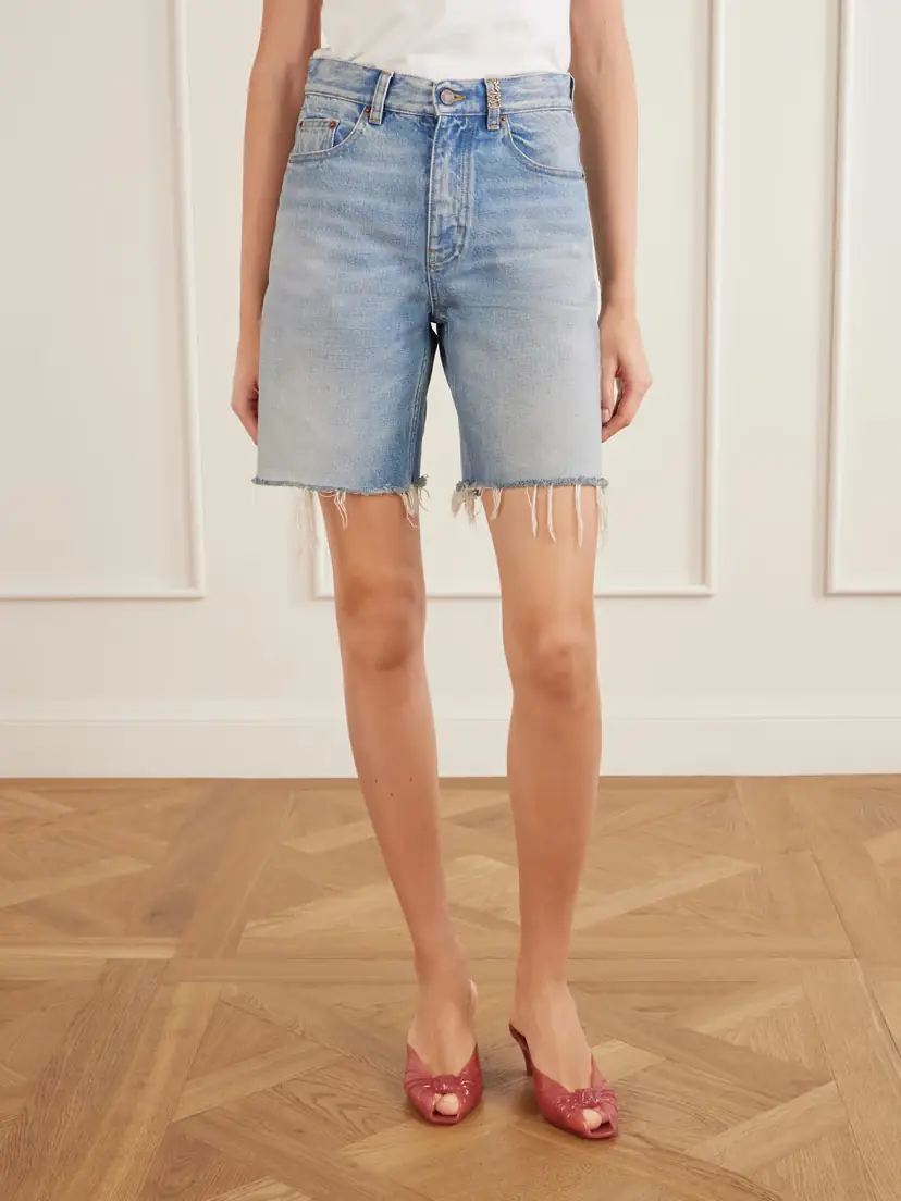 Chloé Frayed Denim Shorts - Light blue | Thumbnail 3 Chloé Frayed Denim Shorts - Light blue | Thumbnail 3