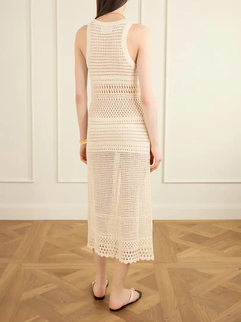 Marant Étoile Zaro Open-knit Cotton-blend Maxi Dress - Ecru | Thumbnail 3