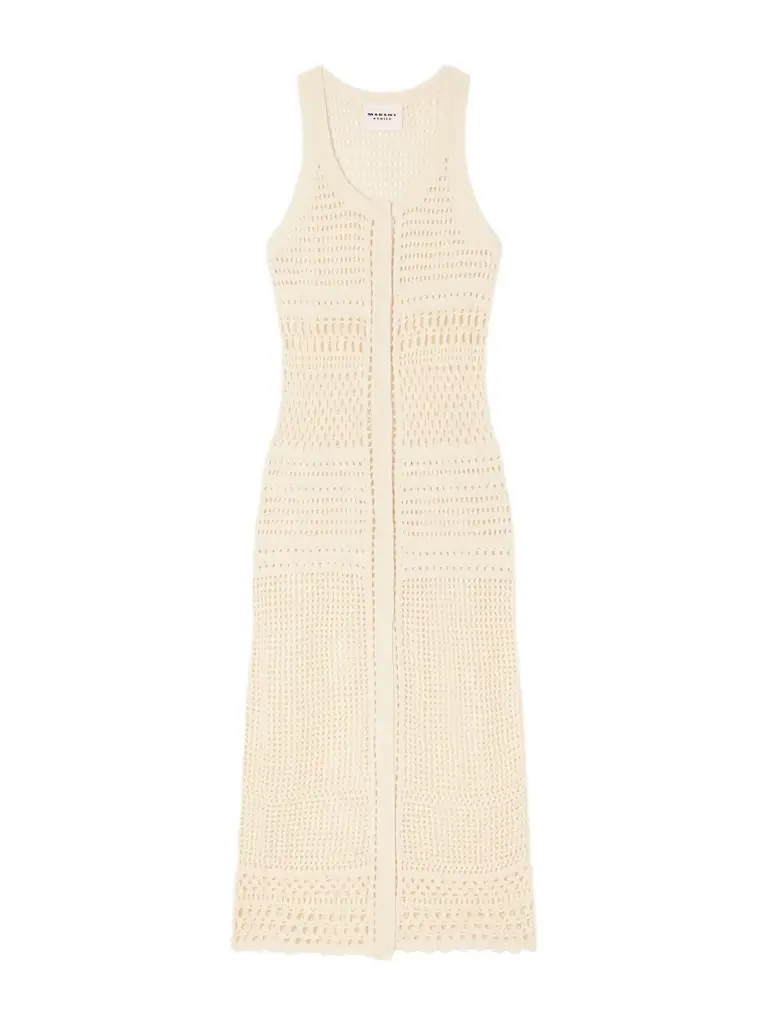 Zaro Open-knit Cotton-blend Maxi Dress - Ecru Zaro Open-knit Cotton-blend Maxi Dress - Ecru