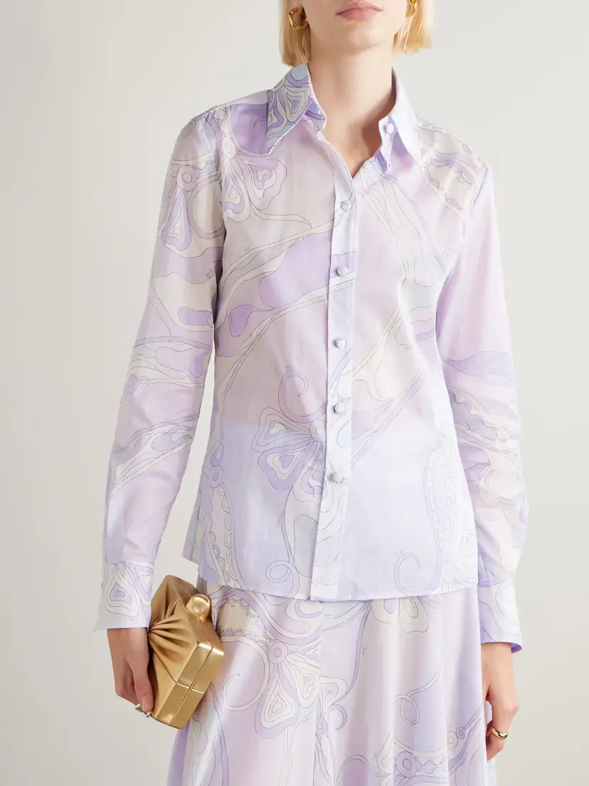 PUCCI Printed Cotton Shirt - Lavender | Thumbnail 3 PUCCI Printed Cotton Shirt - Lavender | Thumbnail 3