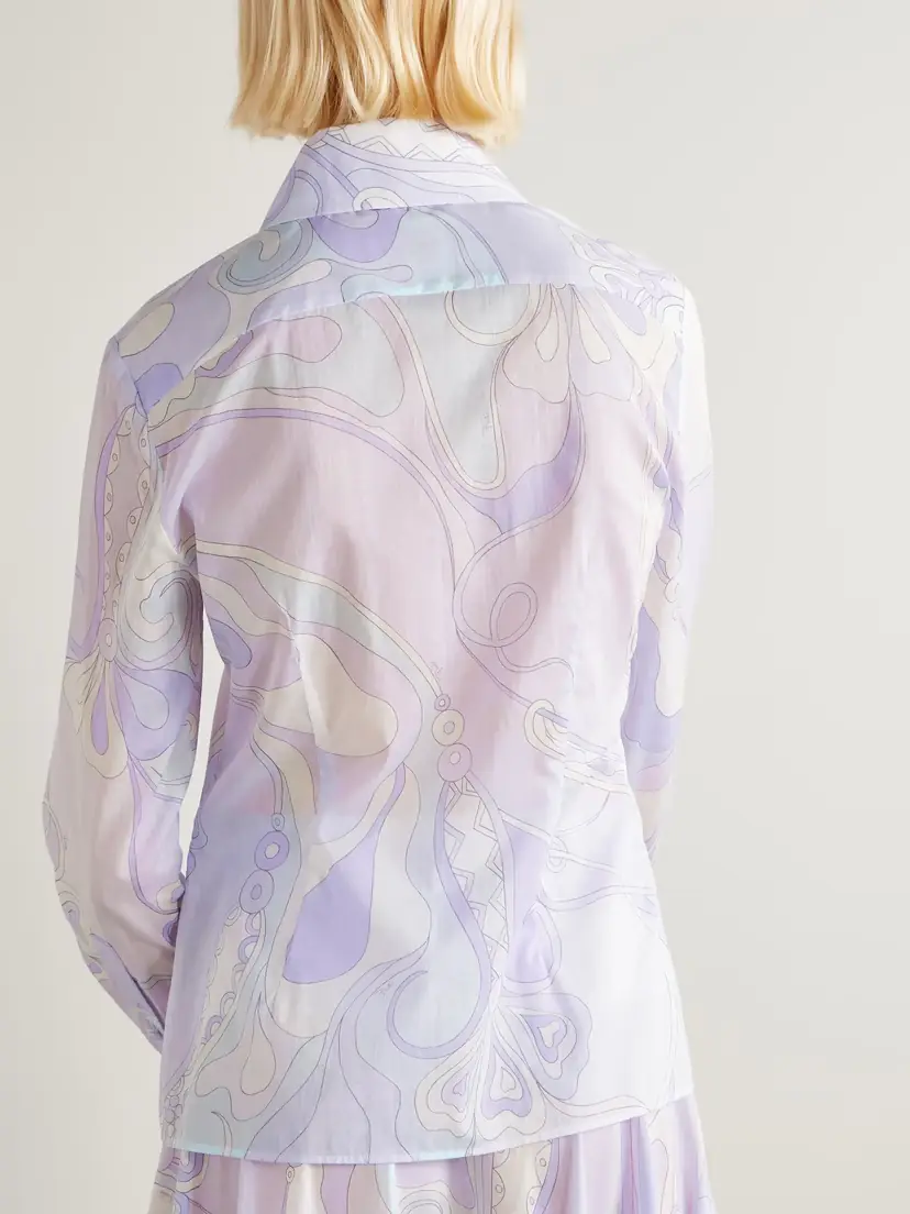 PUCCI Printed Cotton Shirt - Lavender | Thumbnail 4 PUCCI Printed Cotton Shirt - Lavender | Thumbnail 4