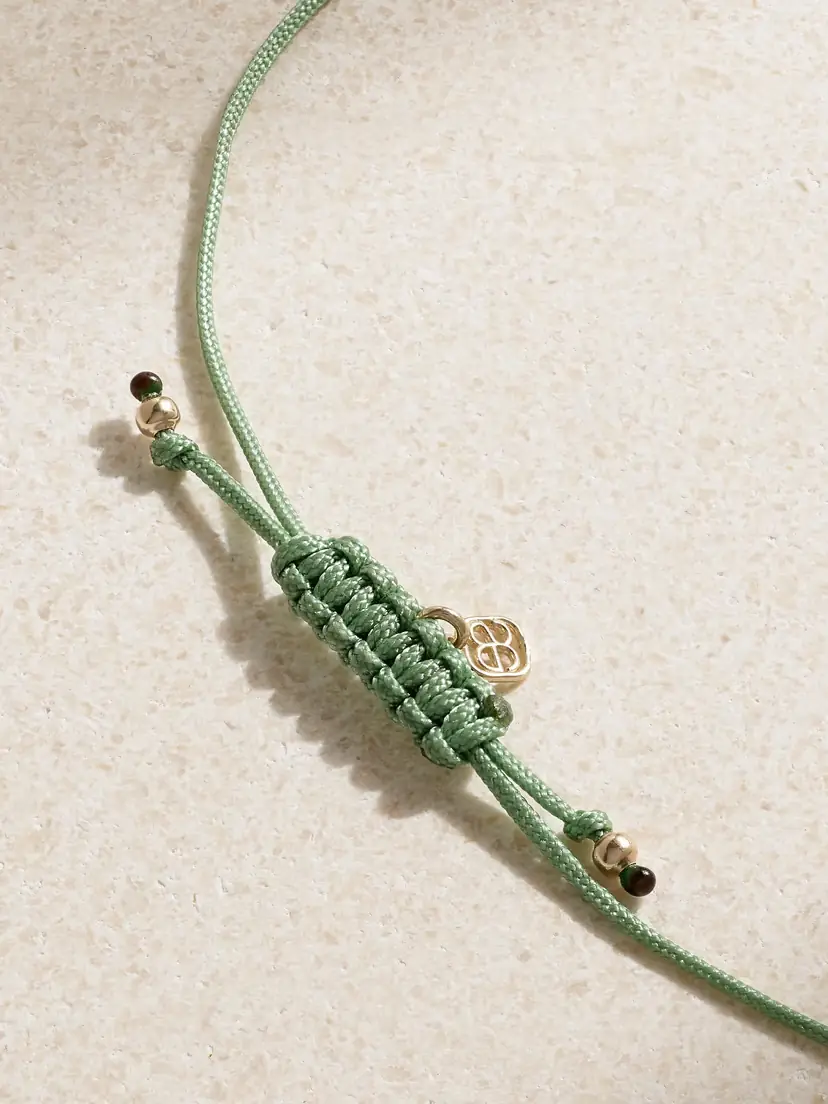 Sydney Evan Evil Eye 14-karat Gold, Cord And Enamel Bracelet | Thumbnail 3