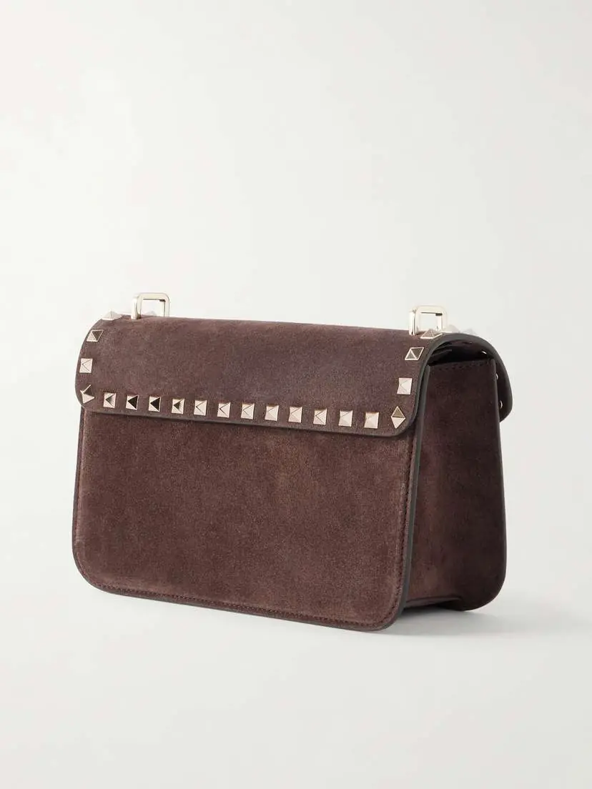 Valentino Garavani Rockstud Embellished Suede Shoulder Bag | Thumbnail 4 Valentino Garavani Rockstud Embellished Suede Shoulder Bag | Thumbnail 4