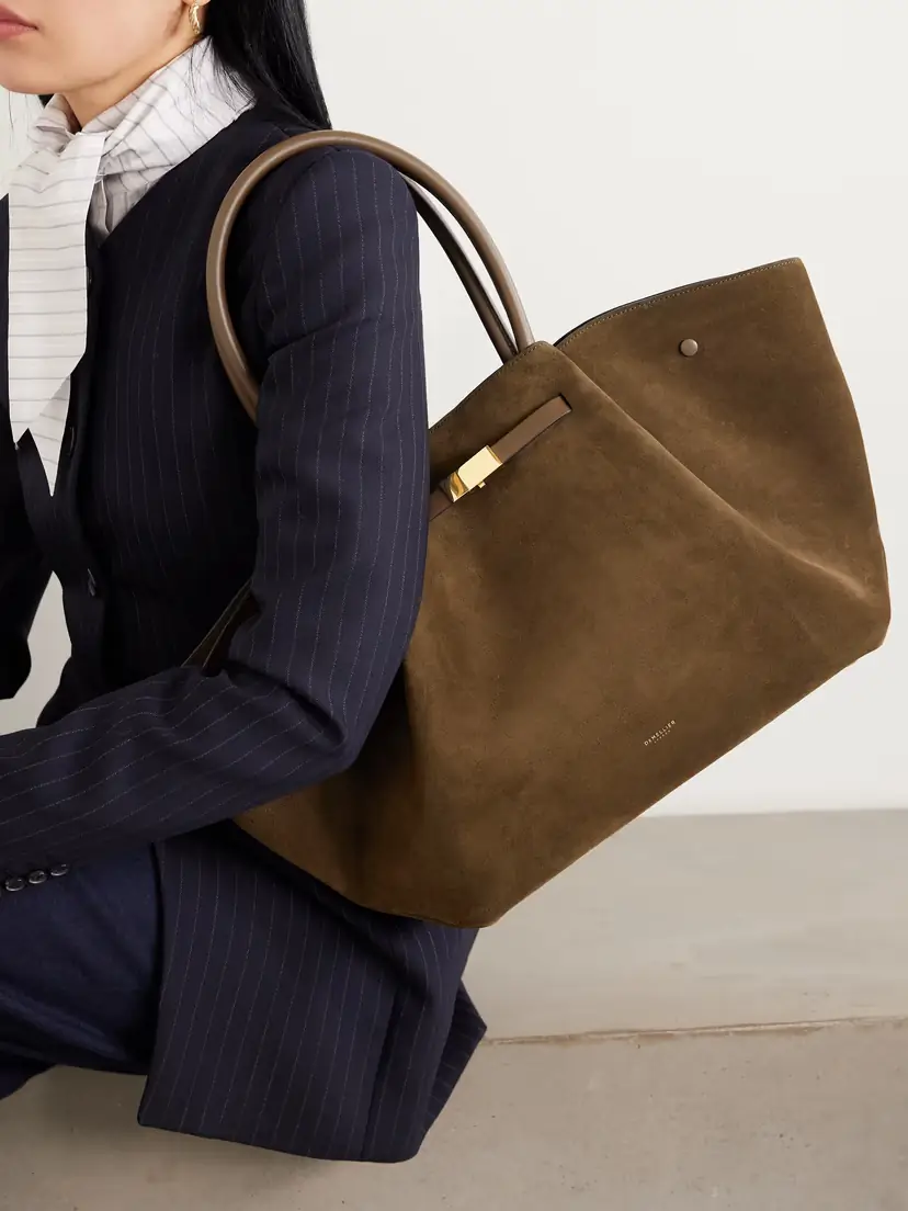 DeMellier The New York Large Leather-trimmed Suede Tote | Thumbnail 2