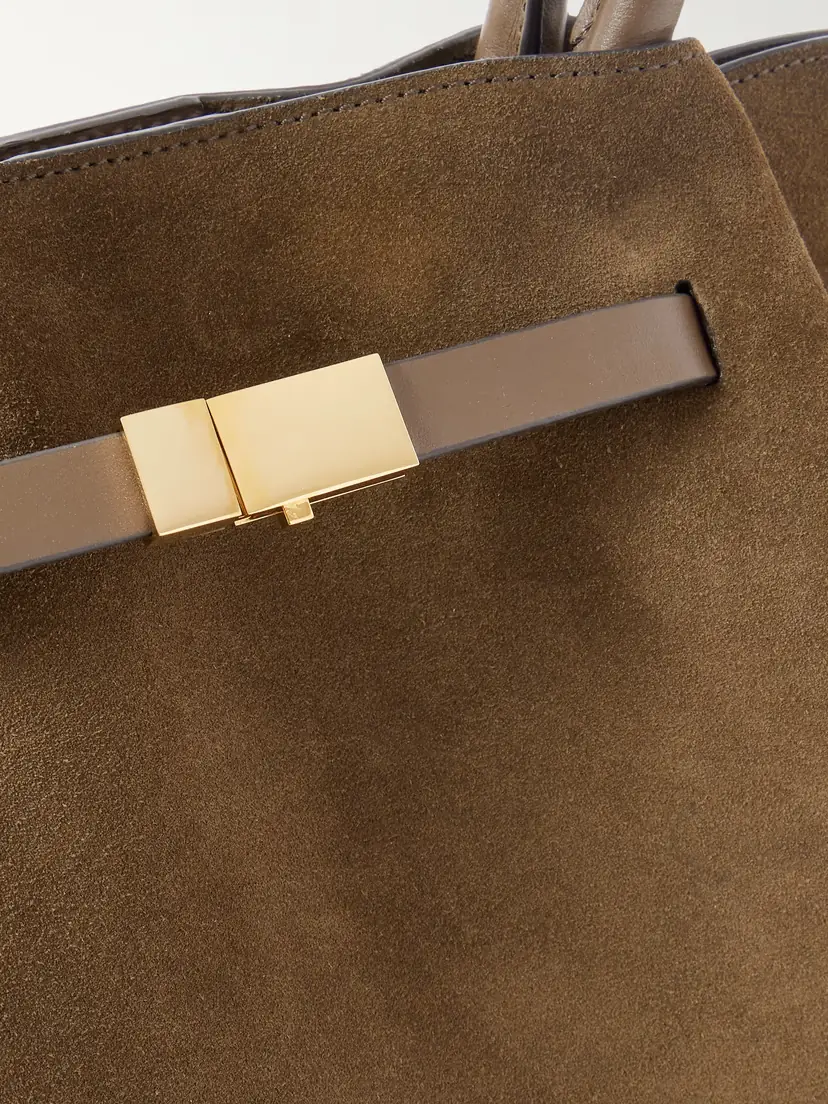 DeMellier The New York Large Leather-trimmed Suede Tote | Thumbnail 4