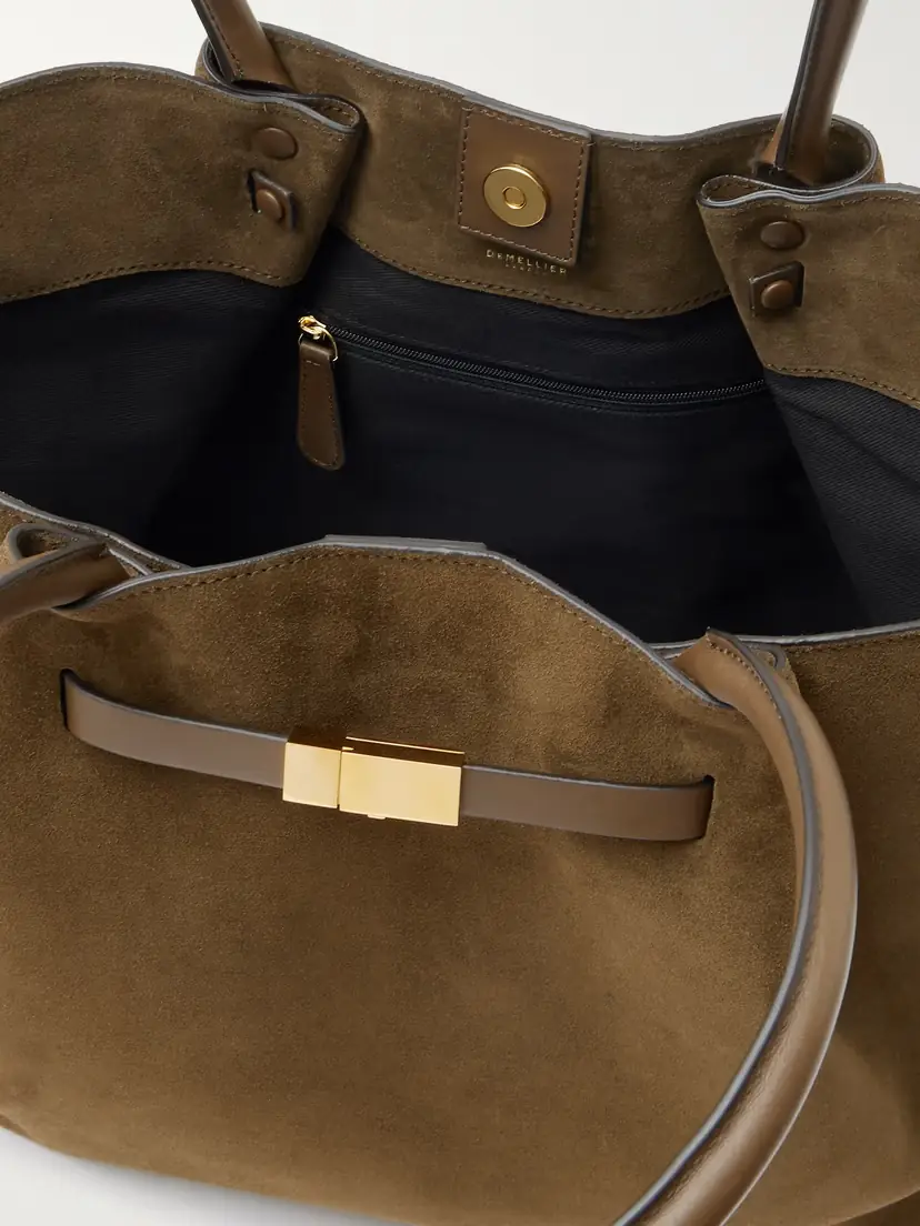 DeMellier The New York Large Leather-trimmed Suede Tote | Thumbnail 5