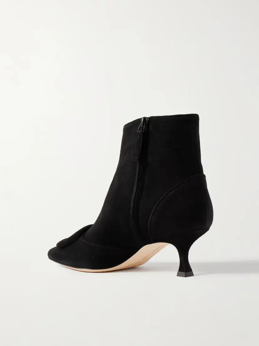 Manolo Blahnik Baylow 50 Buckled Suede Ankle Boots | Thumbnail 3 Manolo Blahnik Baylow 50 Buckled Suede Ankle Boots | Thumbnail 3