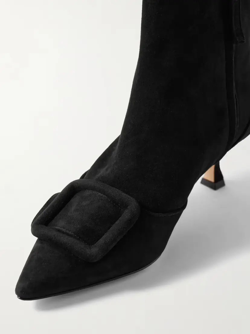 Manolo Blahnik Baylow 50 Buckled Suede Ankle Boots | Thumbnail 4 Manolo Blahnik Baylow 50 Buckled Suede Ankle Boots | Thumbnail 4