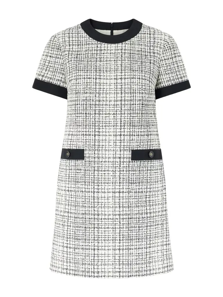 Checked Cotton-blend Tweed Mini Dress Checked Cotton-blend Tweed Mini Dress