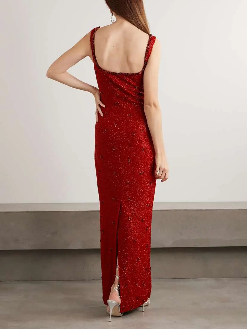 Clio Peppiatt Sophia Embellished Stretch-mesh Gown | Thumbnail 3