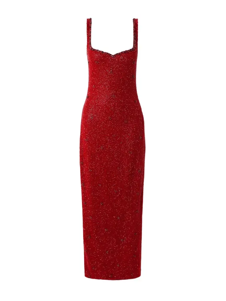 Sophia Embellished Stretch-mesh Gown
