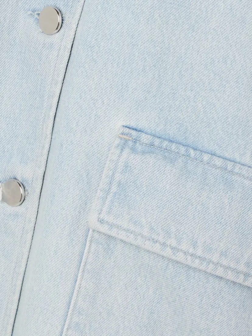 AGOLDE + Maria Mcmanus Oversized Leather-trimmed Denim Jacket | Thumbnail 5