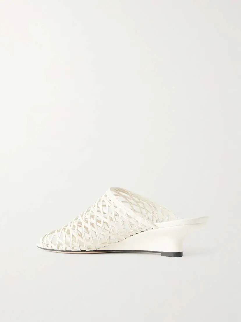 TOTEME Woven Leather Wedge Mules | Thumbnail 3