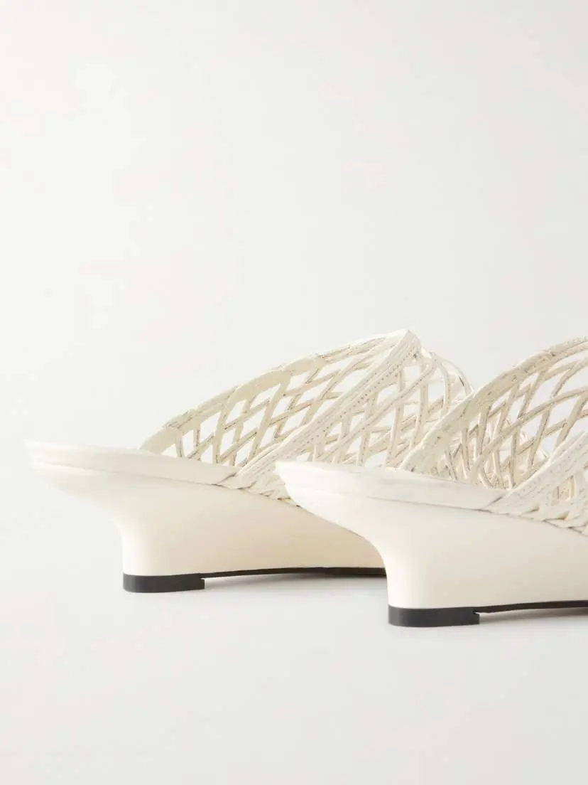 TOTEME Woven Leather Wedge Mules | Thumbnail 5