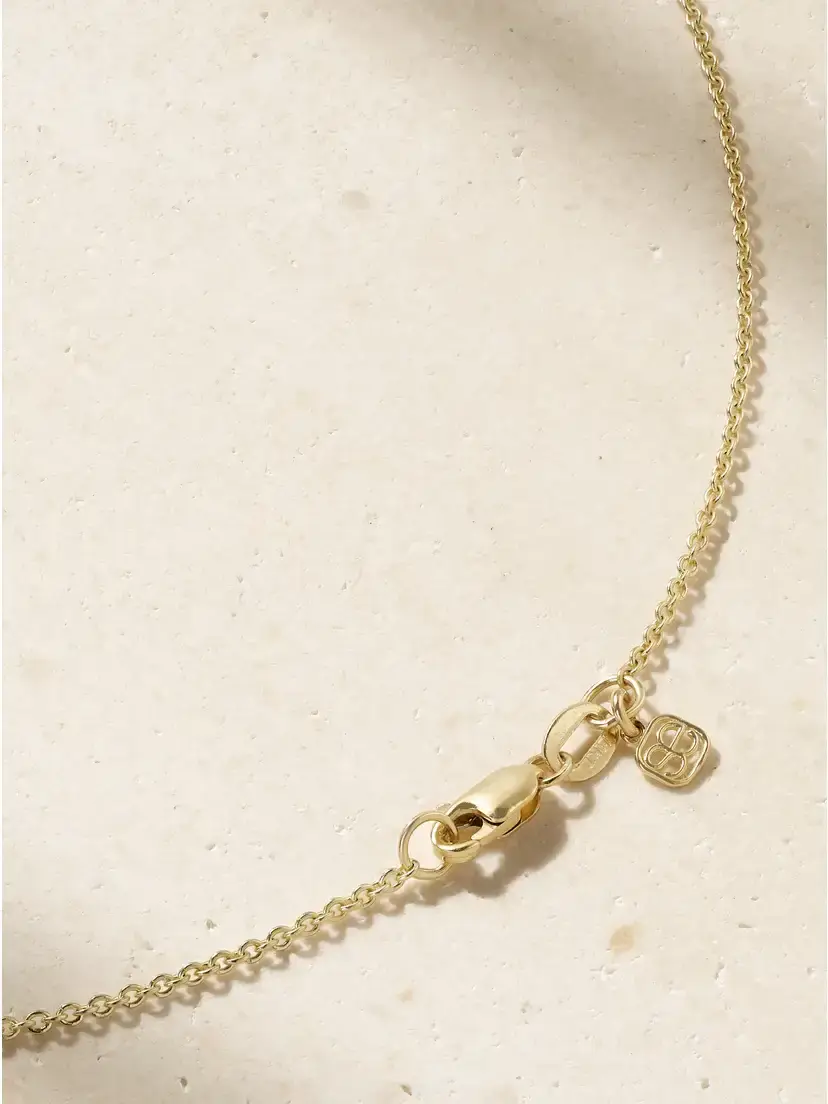 Sydney Evan Fluted Bar 14-karat Gold Diamond Necklace | Thumbnail 3