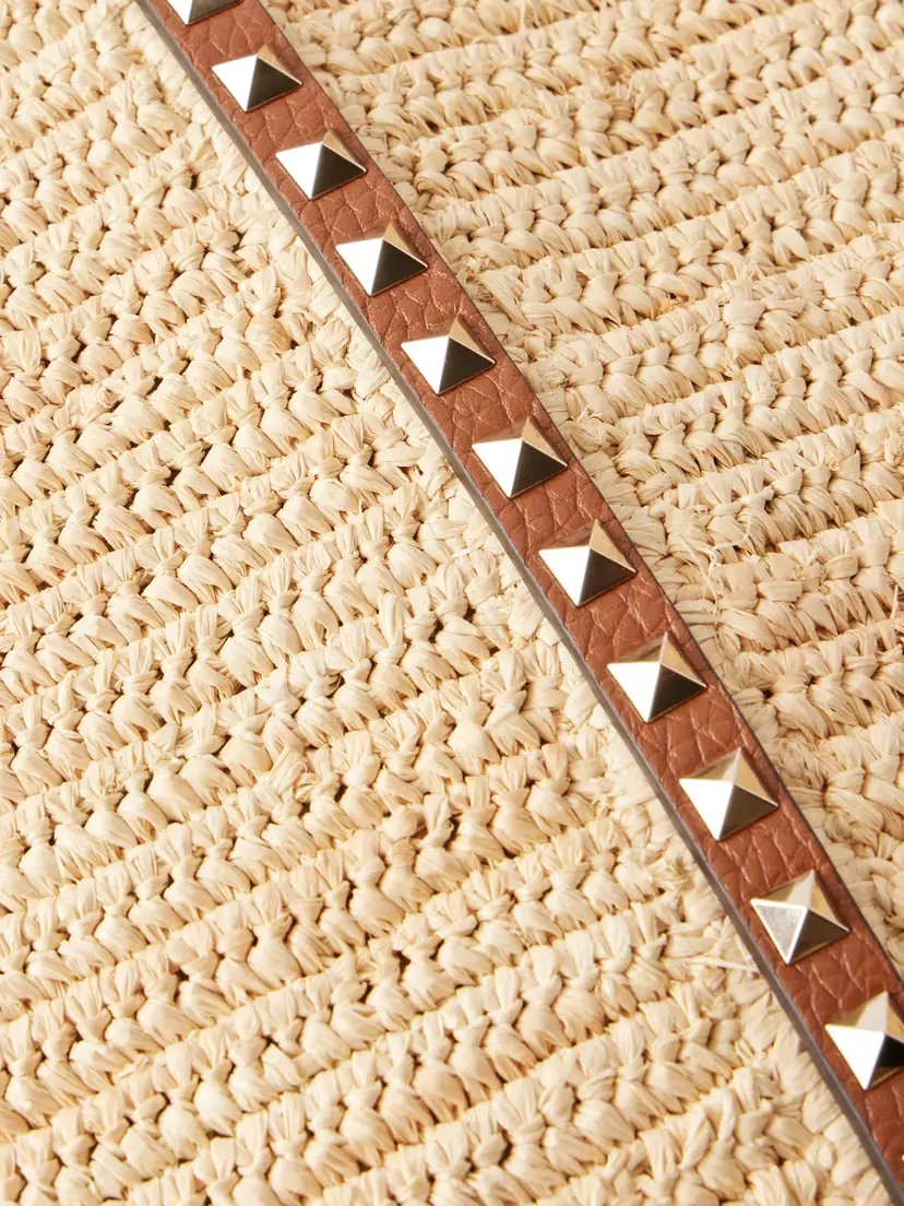 Valentino Garavani Rockstud Leather-trimmed Raffia Tote | Thumbnail 5 Valentino Garavani Rockstud Leather-trimmed Raffia Tote | Thumbnail 5