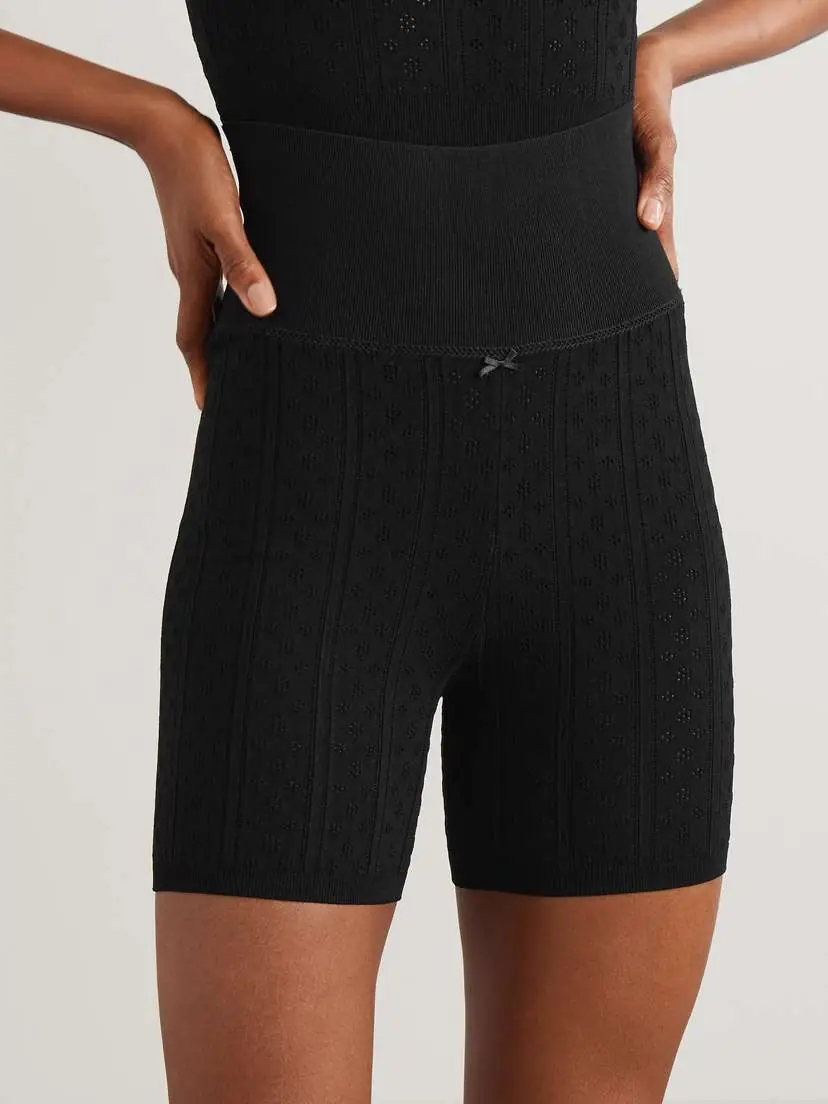 JW Anderson Bow-embellished Pointelle-knit Recycled-jersey Shorts | Thumbnail 3