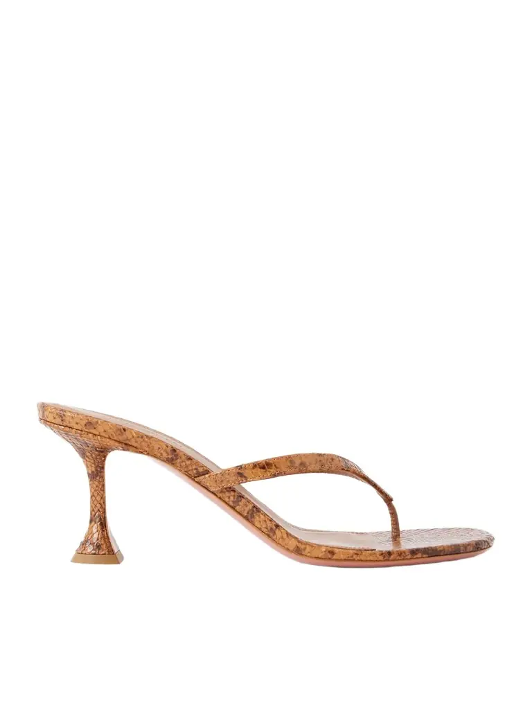 Juliette 70 Snake-effect Leather Thong Sandals Juliette 70 Snake-effect Leather Thong Sandals
