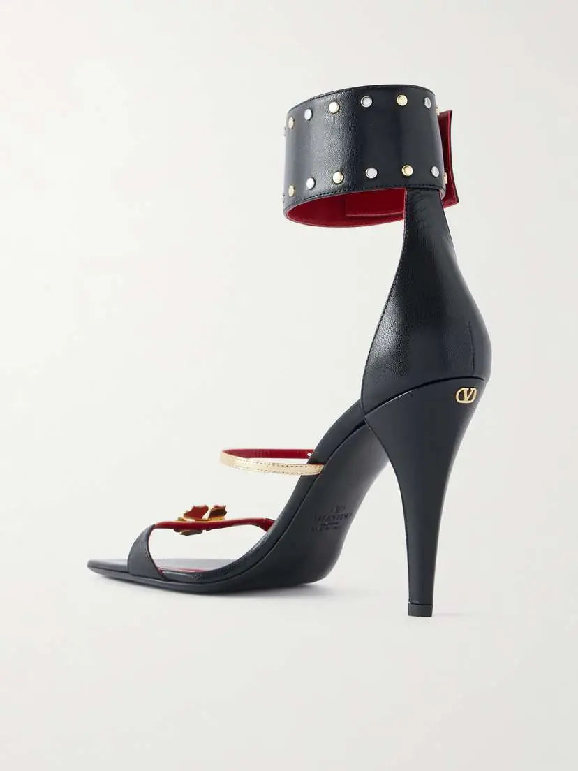 Valentino Garavani Cuffie Enamelled Flower High Heel Sandals | Thumbnail 3 Valentino Garavani Cuffie Enamelled Flower High Heel Sandals | Thumbnail 3