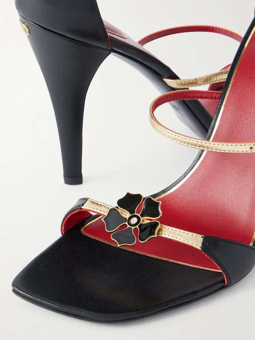 Valentino Garavani Cuffie Enamelled Flower High Heel Sandals | Thumbnail 5 Valentino Garavani Cuffie Enamelled Flower High Heel Sandals | Thumbnail 5